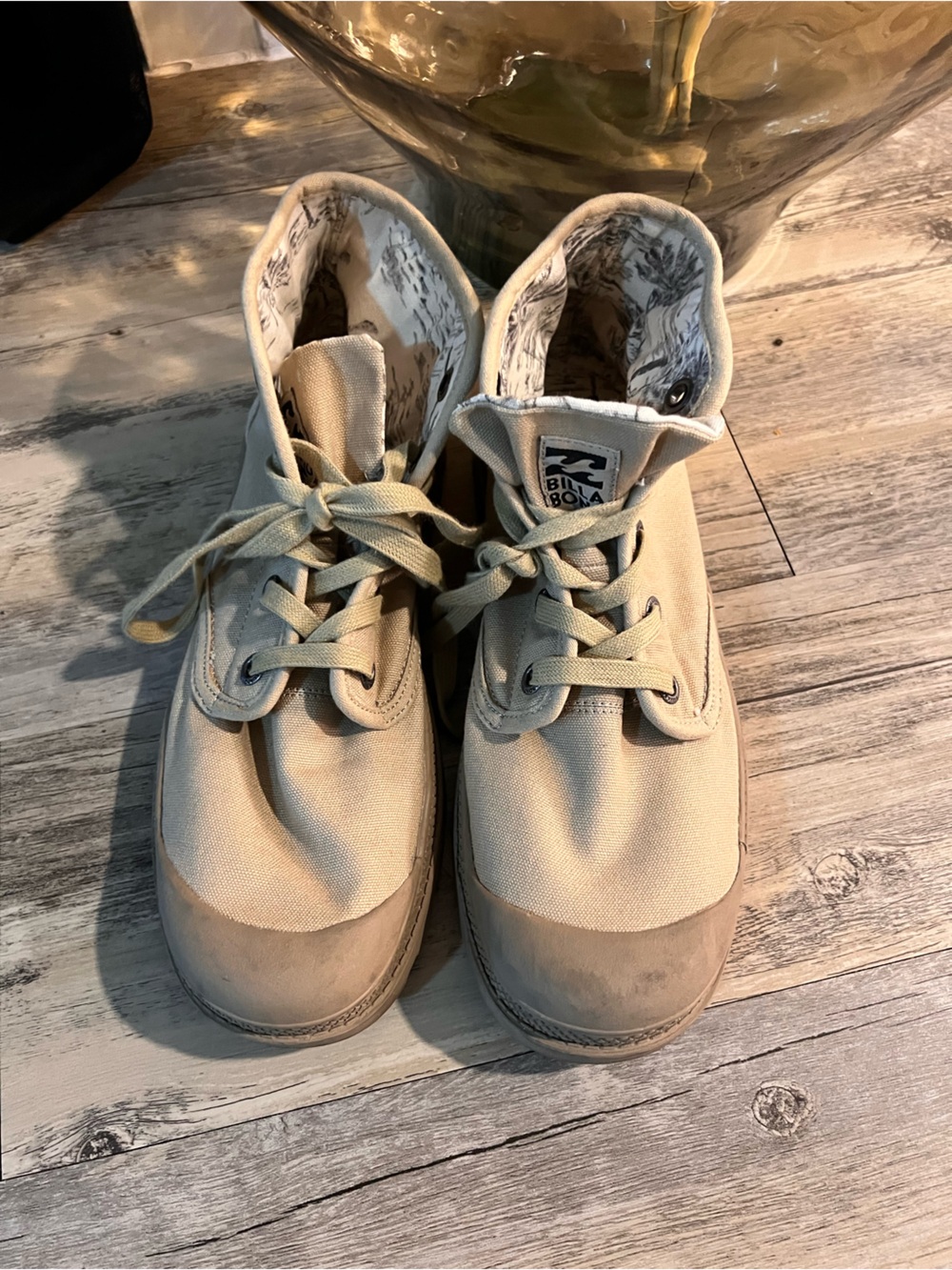 Billabong Canvas Lace-Up Boots | Women’s Size 10 | Neutral Sand | Size 10